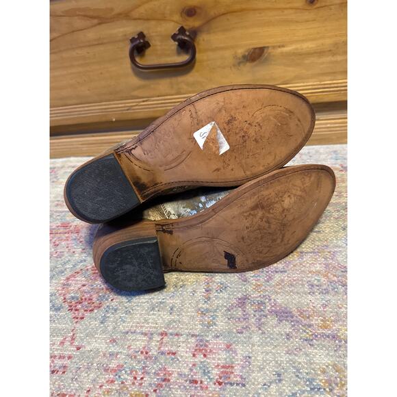 Liberty Black Distressed Pain Spltter Metallic Leather Boots 10.5 - Picture 6 of 13